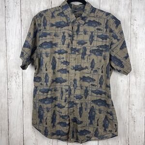 Eddie Bauer Shirt Men Medium Multi Fishing Button Down Classic‎ Fit Outdoor Camp